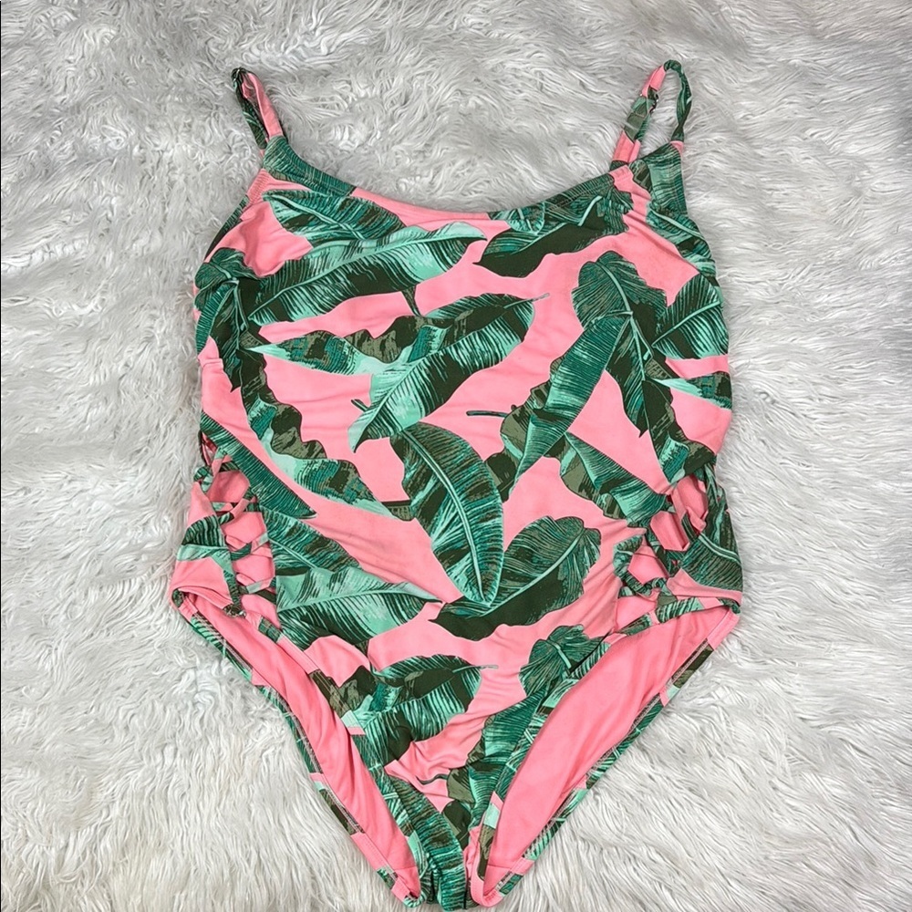 NOBO Tropical Leaf Cut Out 1-Piece Swimsuit